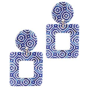 Disk & Open Square Santorini MOP Earrings